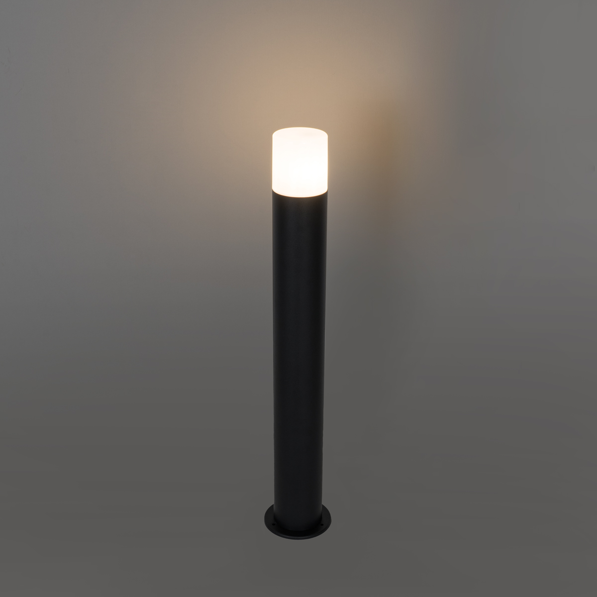 Lámpara de exterior de pie negra pantalla opal 70 cm - Odense