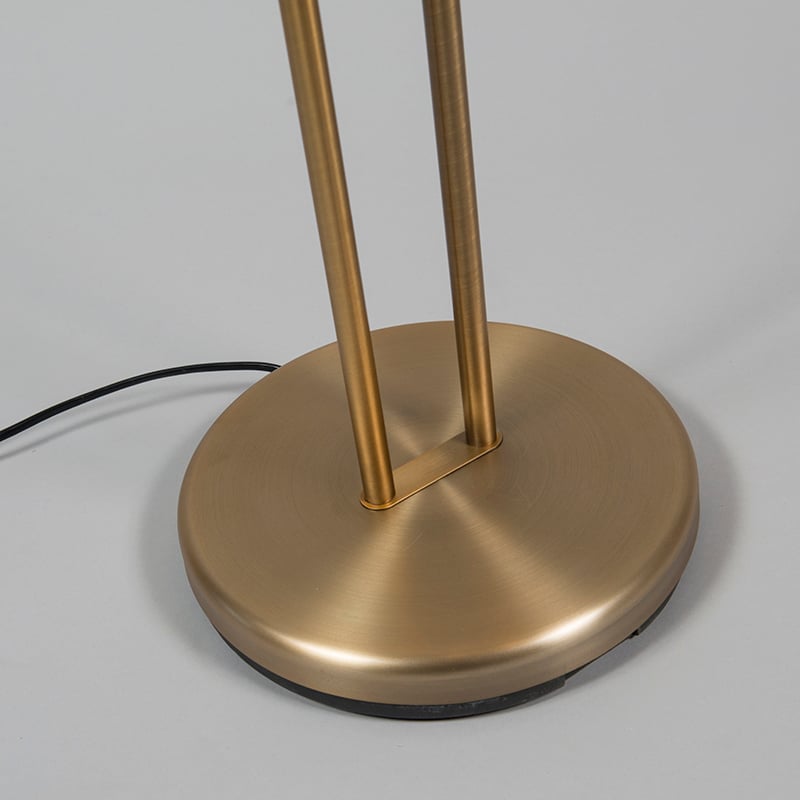 Lámpara de pie moderna de bronce con lámpara de lectura con LED - Eva