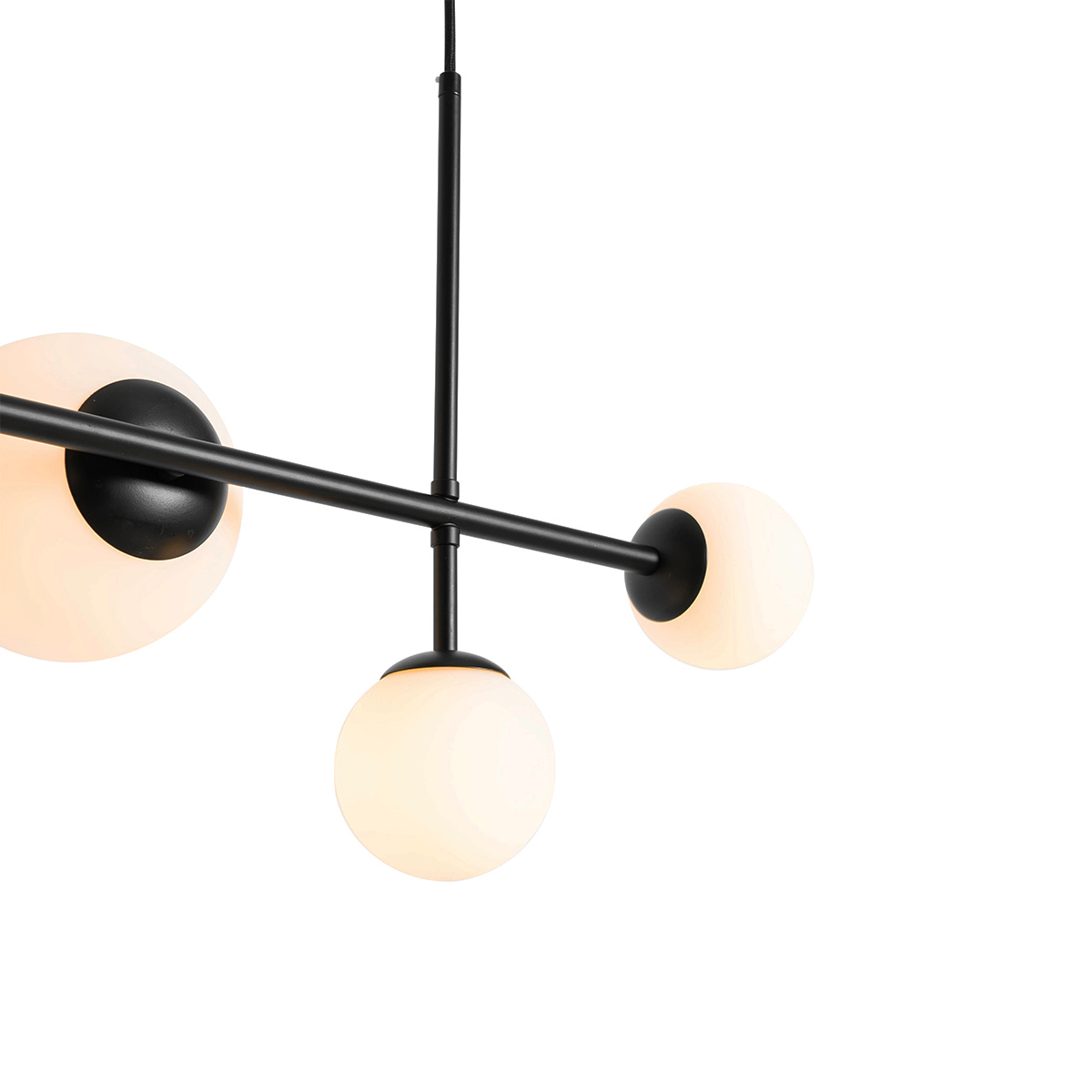 Modern Pendant Light Black with Matt Glass 6 Lights - Monaco