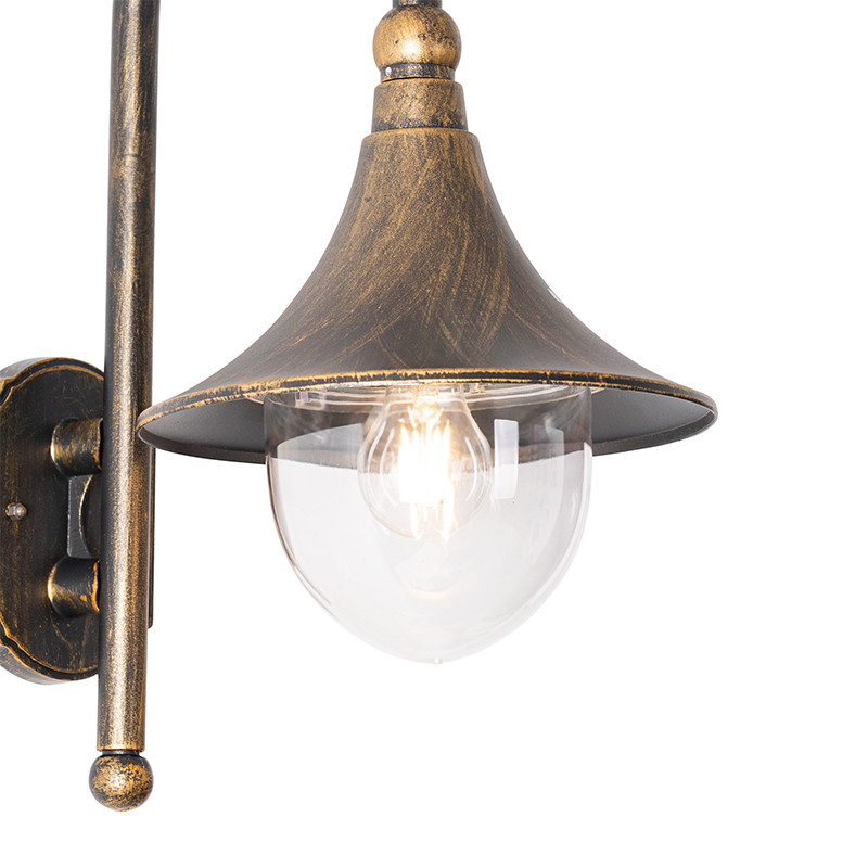 Lampada da parete per esterni classica oro antico IP44 - Daphne
