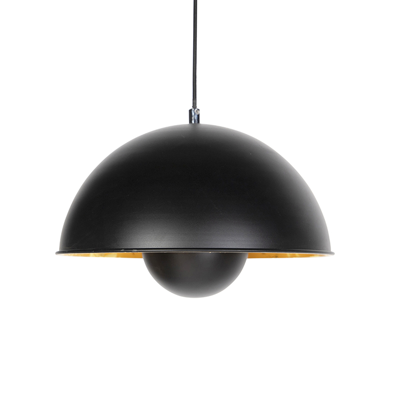 QAZQA Industrial Lámparas colgantes industriales negras/oro 2luces