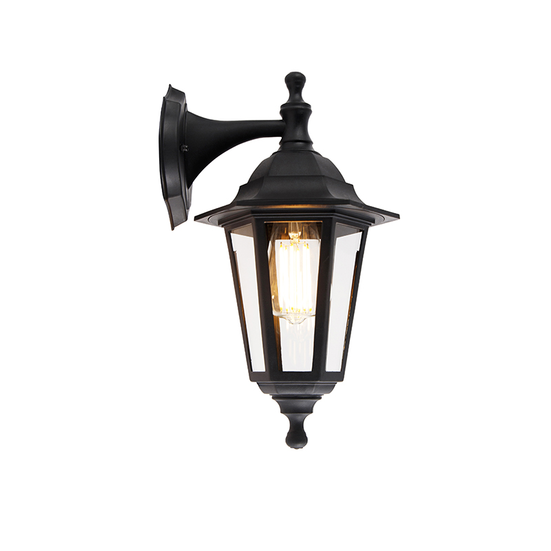 Classic Outdoor Wall Light Black IP44 - New Haven