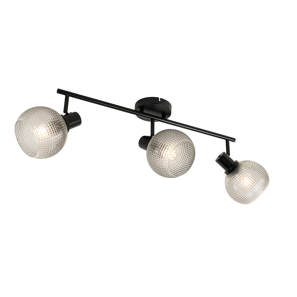 Foco de diseño negro con cristal ahumado 3 luces - Chico