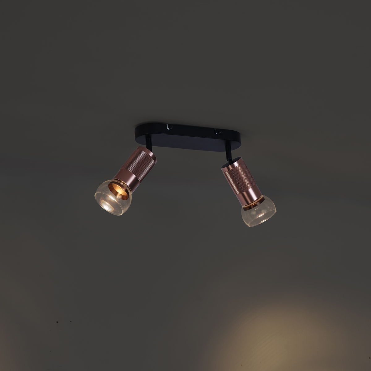 Foco de techo redondeado bronce oscuro 2-luces ajustable - Veerle