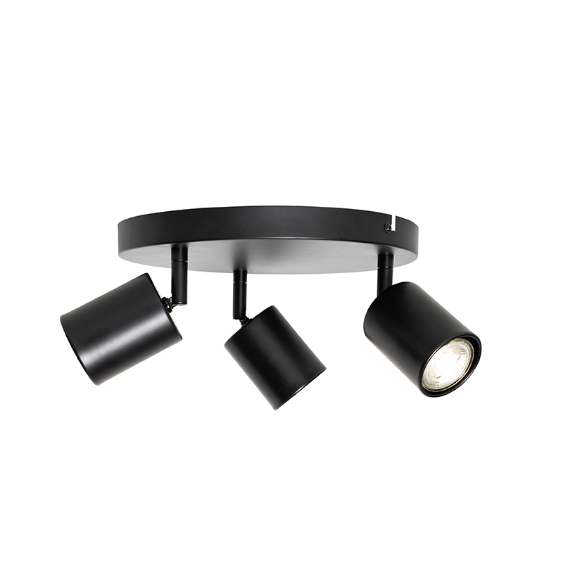 Modern Black Adjustable Round Ceiling Light 3-Light - Java