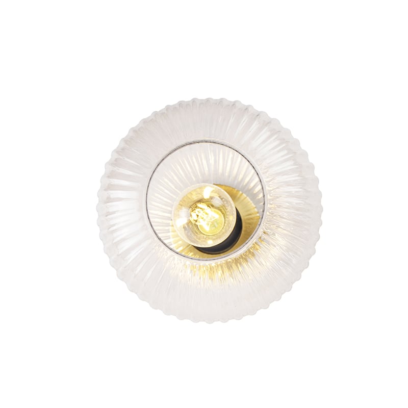 Art Deco Ceiling Lamp Brass with Clear Glass - Karel