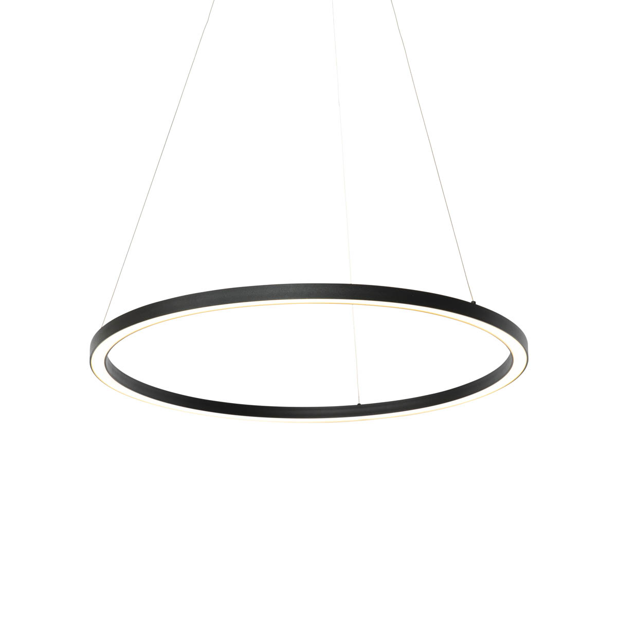 Lámpara colgante inteligente negra 80 cm con LED y RGBW - Girello