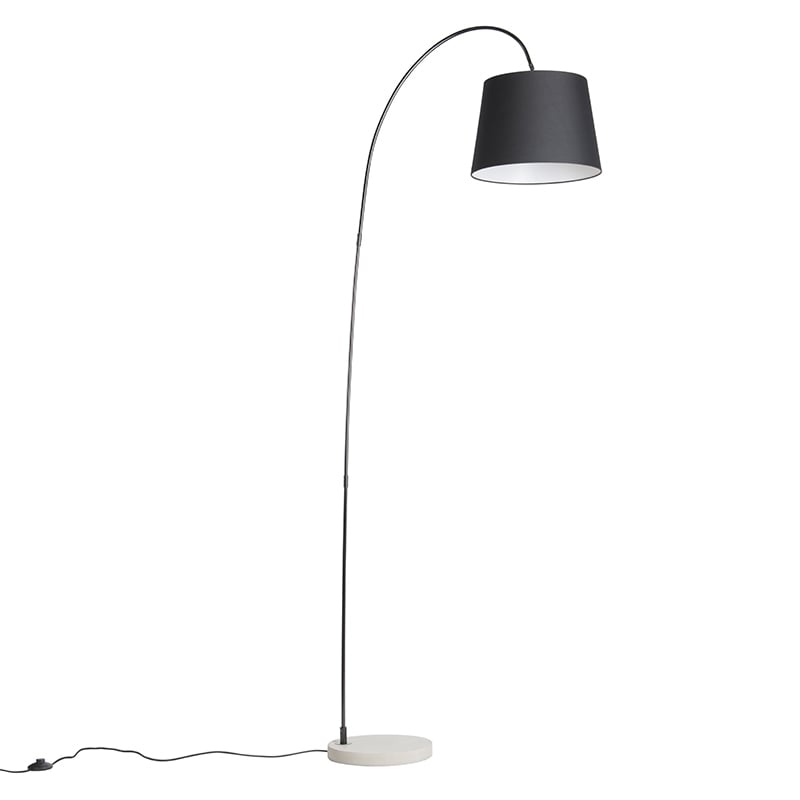 Modern floor lamp with black shade - Bend