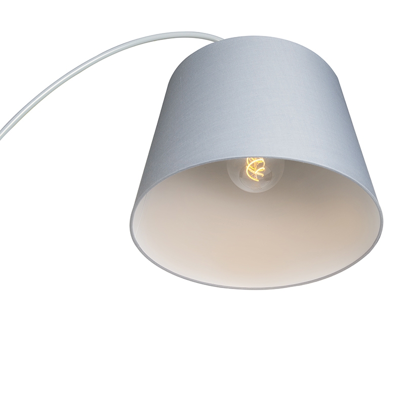 Lampe à arc moderne avec abat-jour gris - Bend
