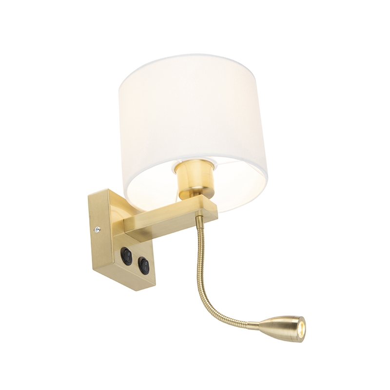 Applique Art Déco oro con paralume bianco - Brescia