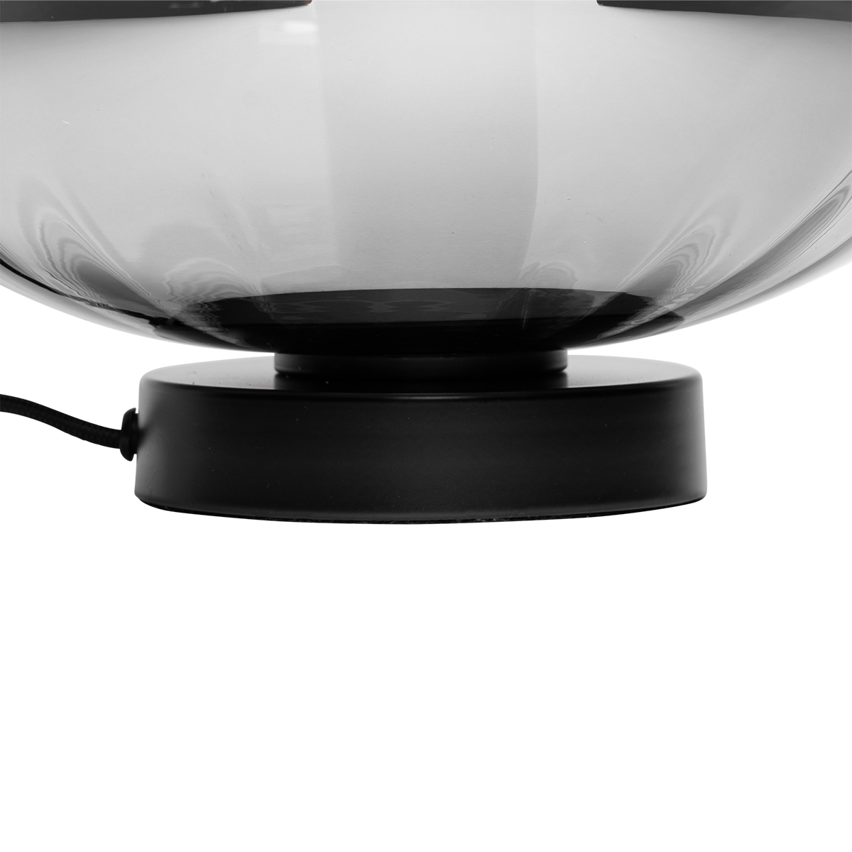 Lampada da tavolo Art Déco nera con vetro fumé - Ayesha