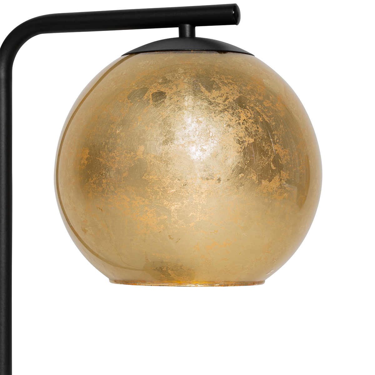 Design-Tischlampe schwarz mit goldenem Glas - Bert