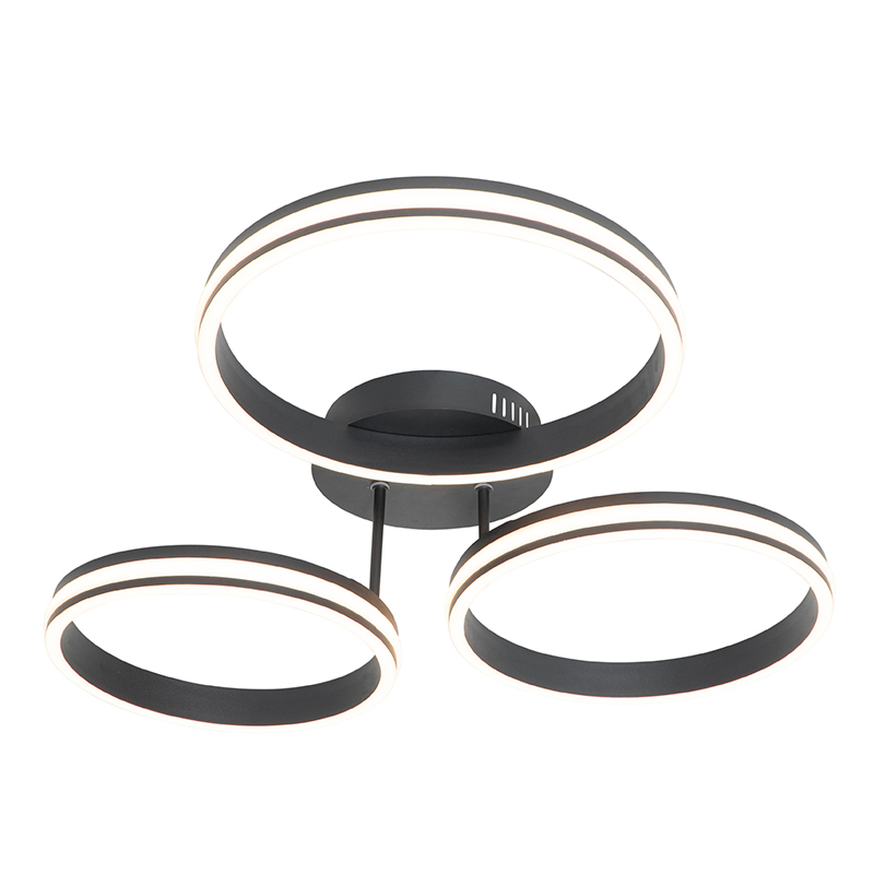 Plafón negro con LED regulable en 3 pasos 3-luces - Navara