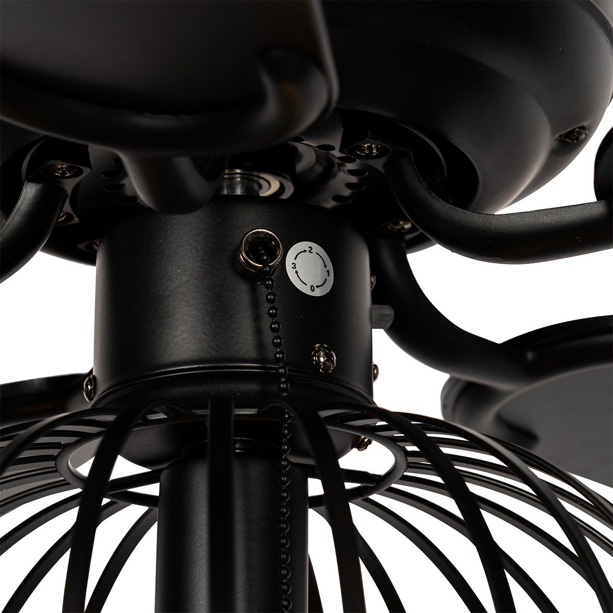 Ceiling Fan Black with Wood Print 107.5cm with Pull Switch - Mistral Johanna