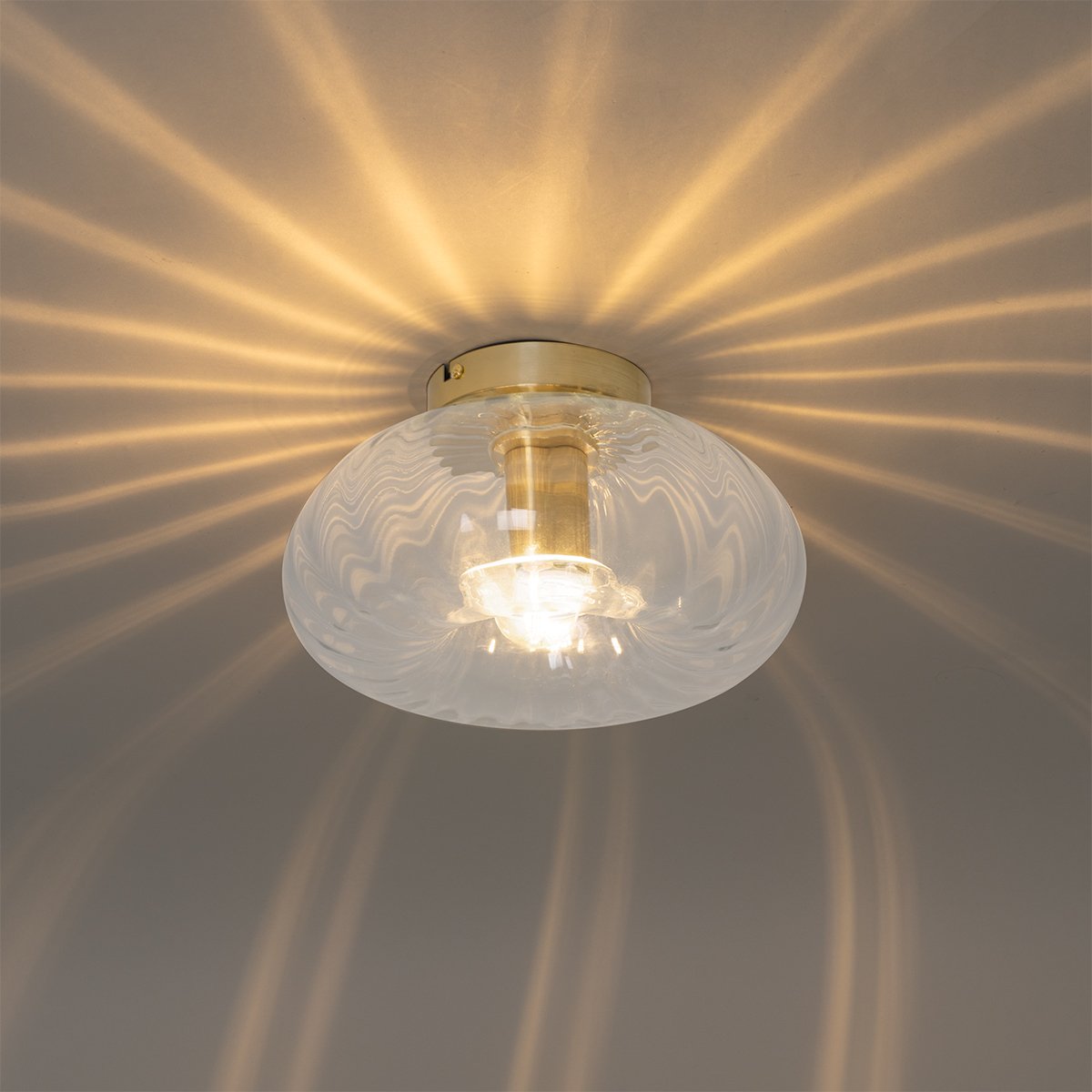 Art Deco Ceiling Light Gold with Glass - Ayesha