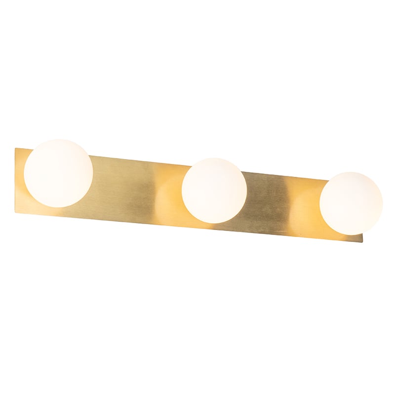 Applique murale moderne dorée 48 cm IP44 3 lumières - Cederic