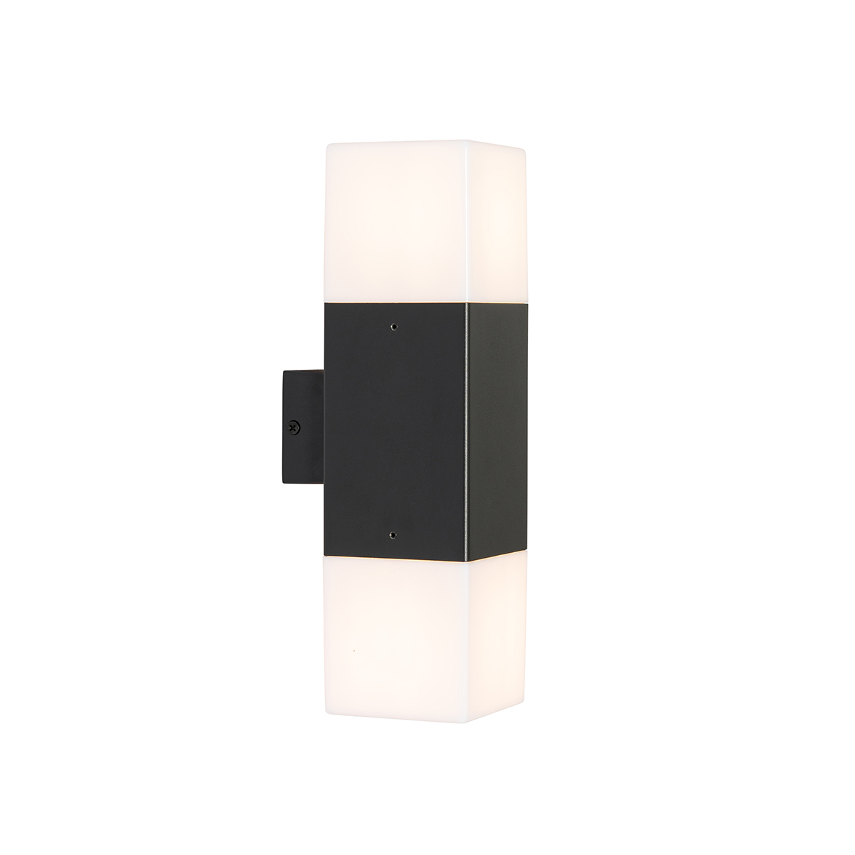 Lampada da parete per esterni nera con paralume opale 2 luci IP44 - Denmark