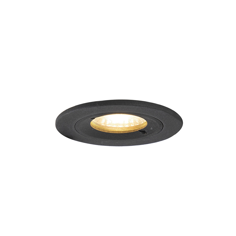 Moderne Einbauleuchte schwarz IP44 - Xena Round