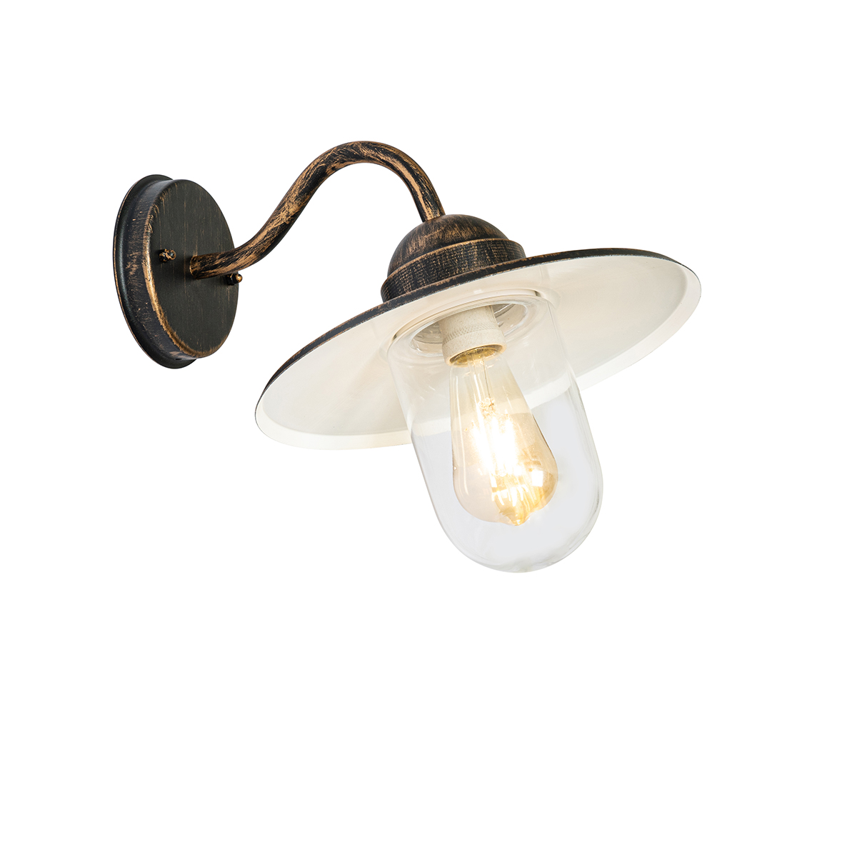 Country Style Outdoor Wall Light Antique Gold IP44 Kansas