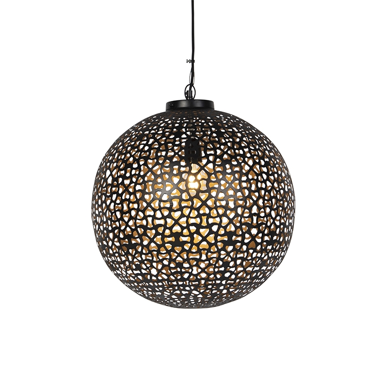 Lámpara colgante oriental negra con dorado 45 cm - Radiante