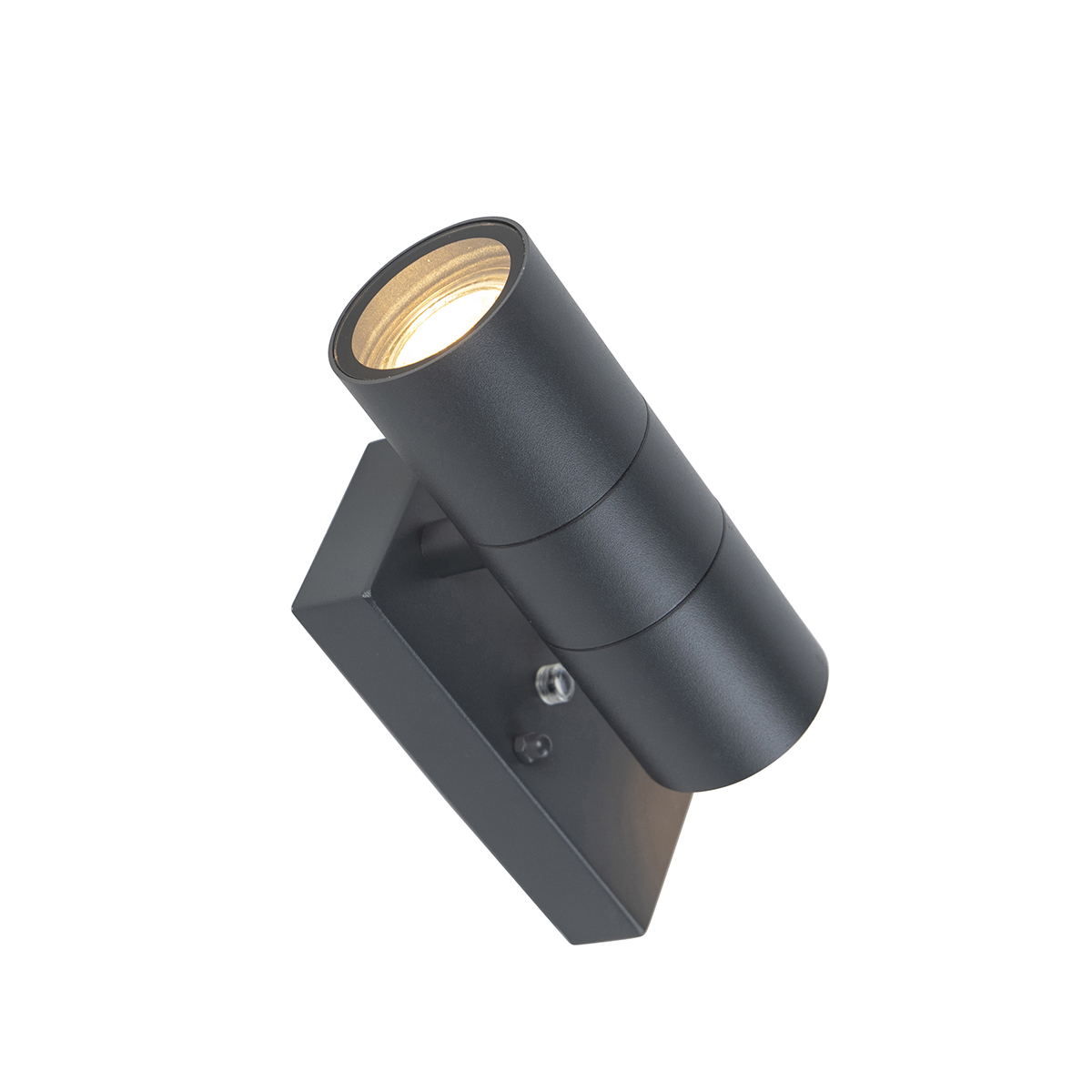 Set de 2 apliques de pared para exterior gris oscuro 2 luces sensor crepuscular - Duo