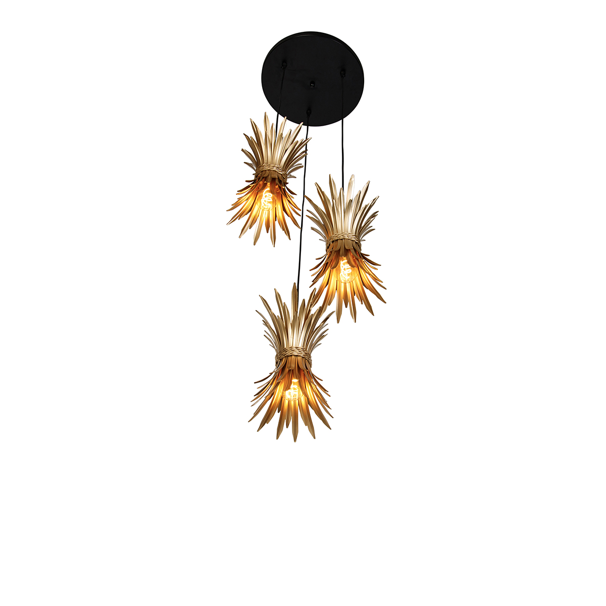 Suspension Art Déco dorée 3 lumières - Wesley