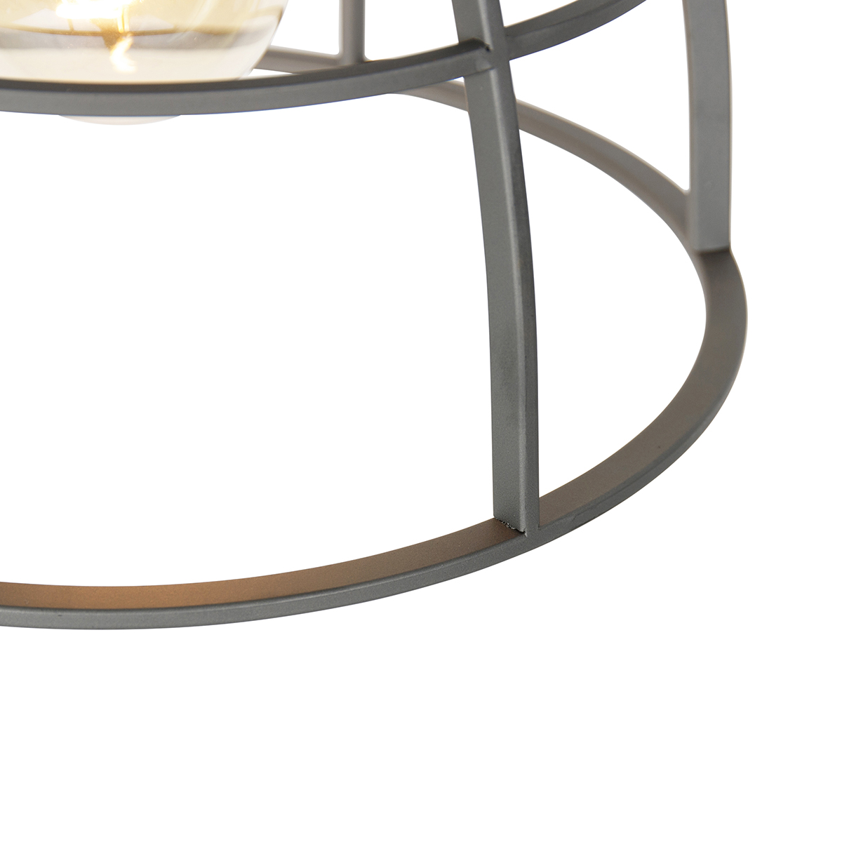 Lampada a sospensione industriale grigio scuro con legno 34 cm - Arthur