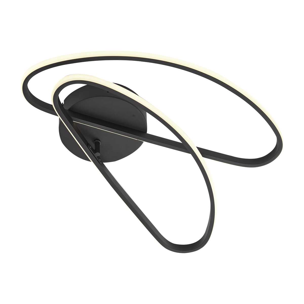 Plafón de diseño negro mate 65 cm regulable en 3 pasos 2-luces - Pepe