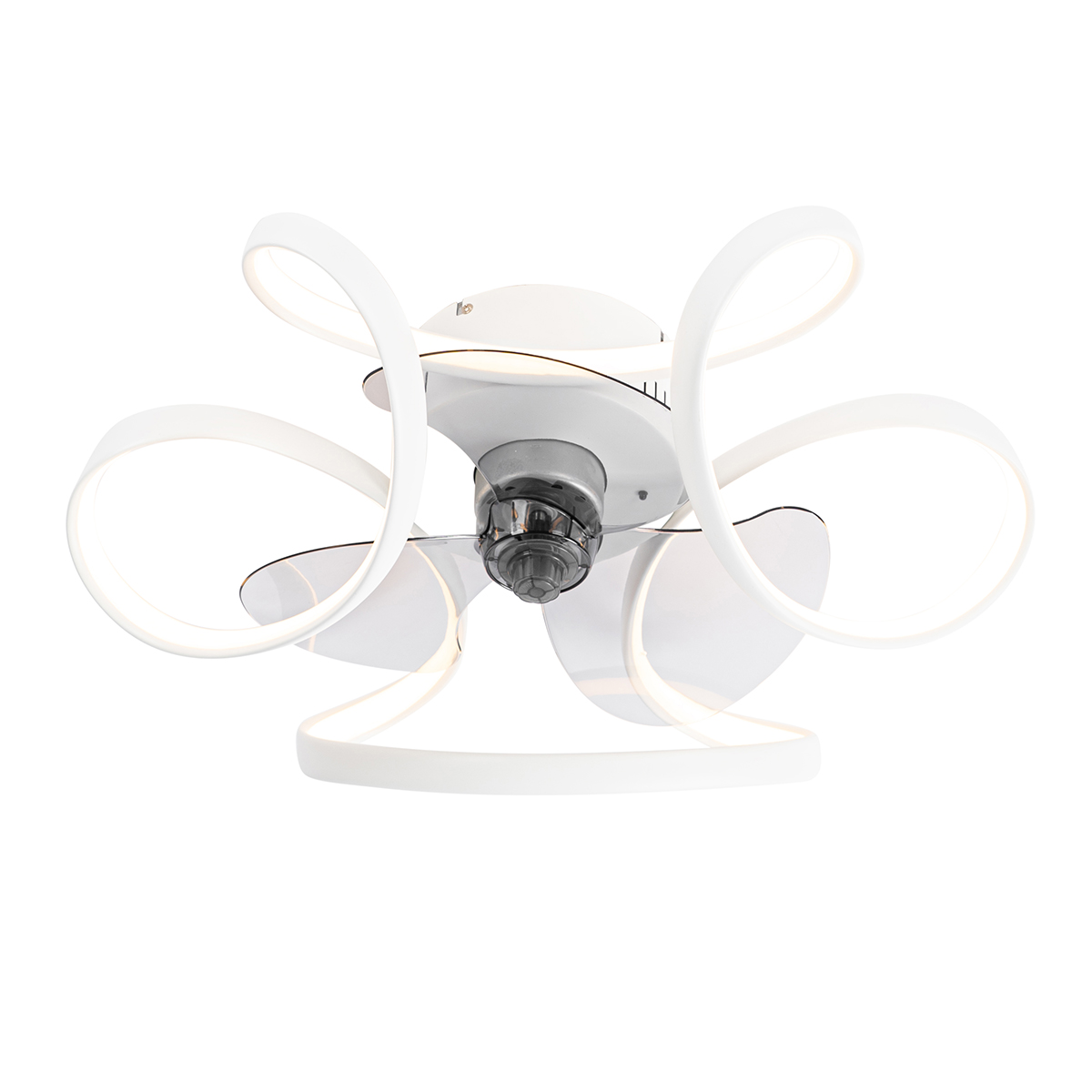 White Ceiling Fan Incl. LED with Remote Control - Mandy
