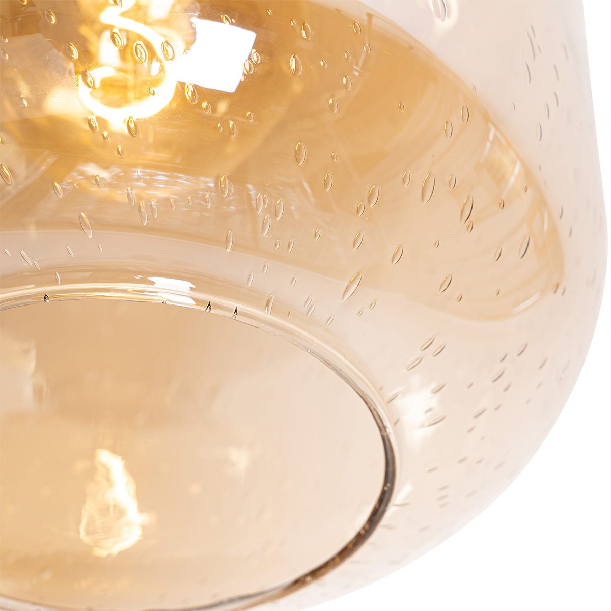 Plafonnier intelligent en laiton et verre ambré avec WiFi G95 - Zuzanna