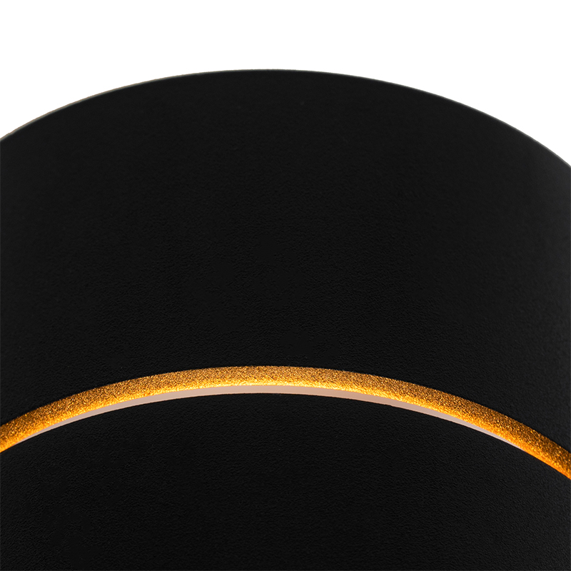 Applique murale moderne noire avec intérieur doré - Pia