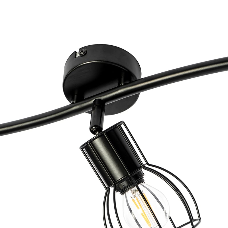 Spot de plafond moderne noir 63 cm 3 lumières orientables - Botu