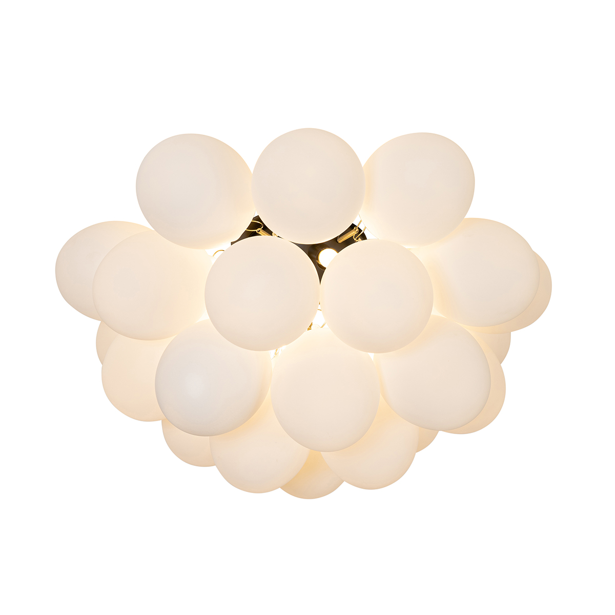Art Deco Ceiling Light Black with Opal Glass 6 Lights - Uvas
