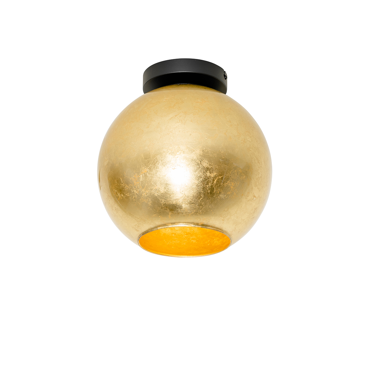 Plafón de diseño negro con cristal dorado - Bert