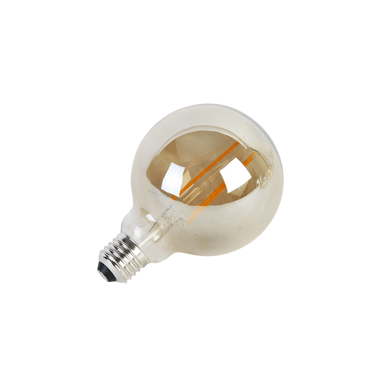 Juego de 5 bombillas LED regulables en 3 pasos E27 G95 cristal dorado 5W 380lm 2200K