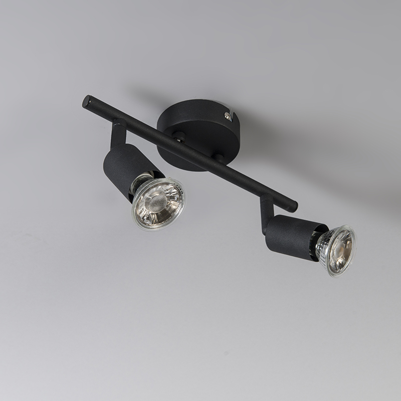 Industrial Spotlight Black Tiltable 2-Light - Jeany