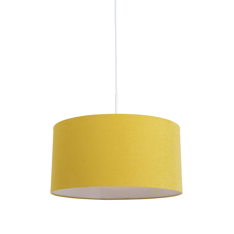 Pendant Light White with Yellow Shade 50 cm - Combi 1