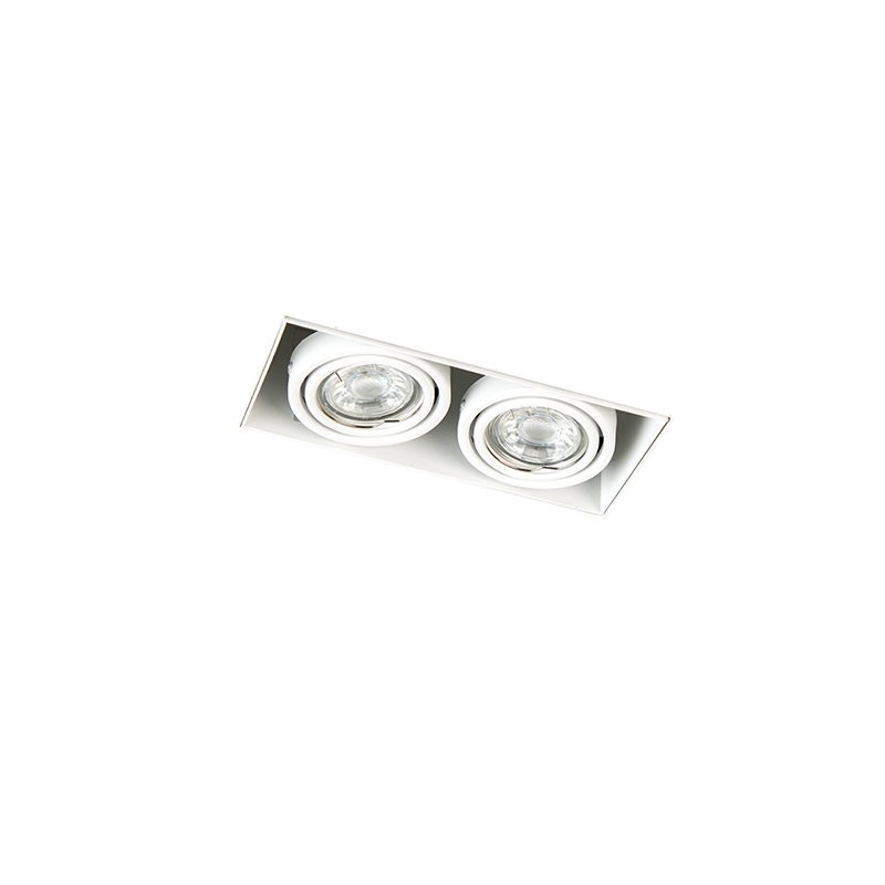 Recessed Spot Light White GU10 Swivel and Tilt Trimless 2-Light - Oneon