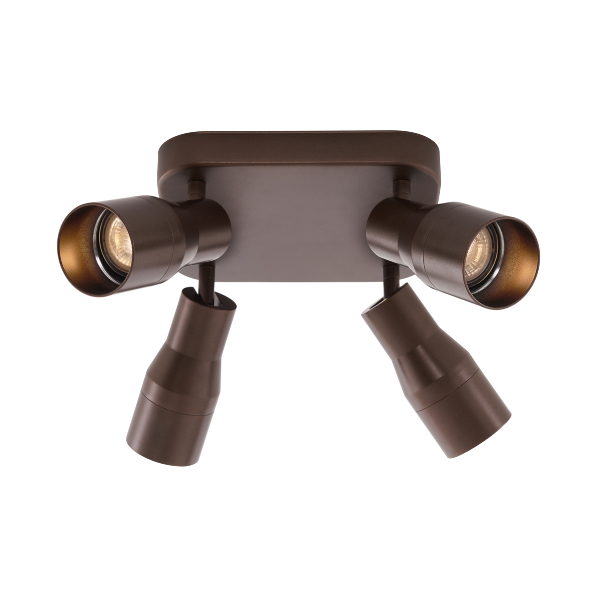 Deckenstrahler quadratisch dunkelbronzefarben GU10 50 mm 4-flammig - Stanley