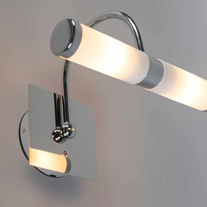 Classic Wall Lamp Chrome IP44 Bath 2 Arc