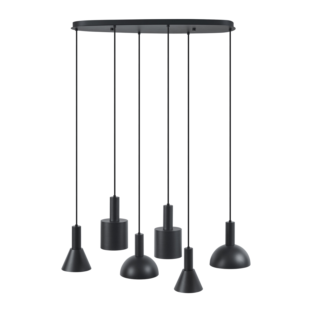 Lámpara colgante moderna negra de 6 luces - Biles