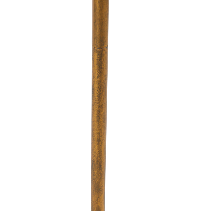 Lámpara de pie dorada 145 cm con pantalla de terciopelo negro 50 cm - Botanica