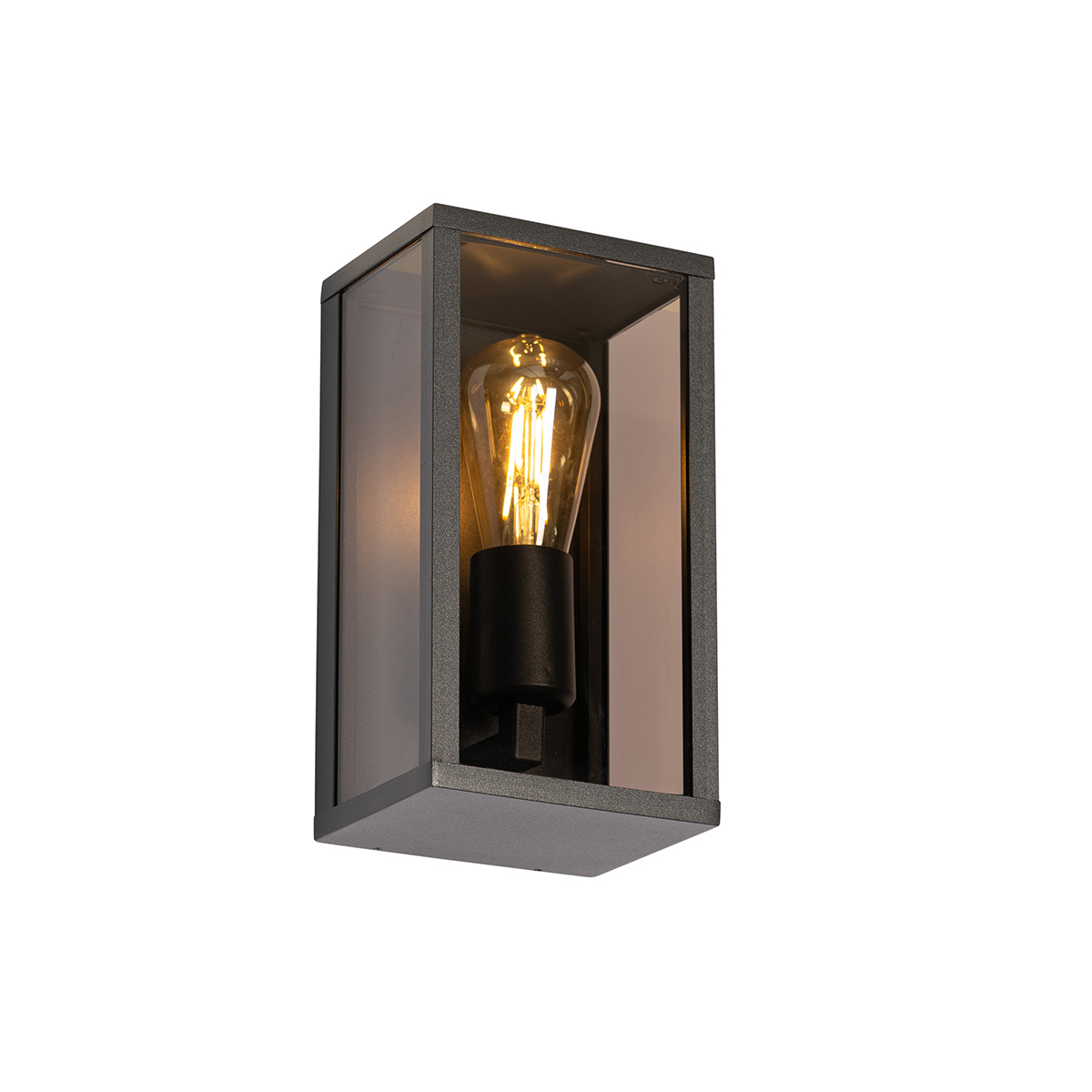 Outdoor Wall Light Black with Smoke Glass 26 cm IP44 - Charlois