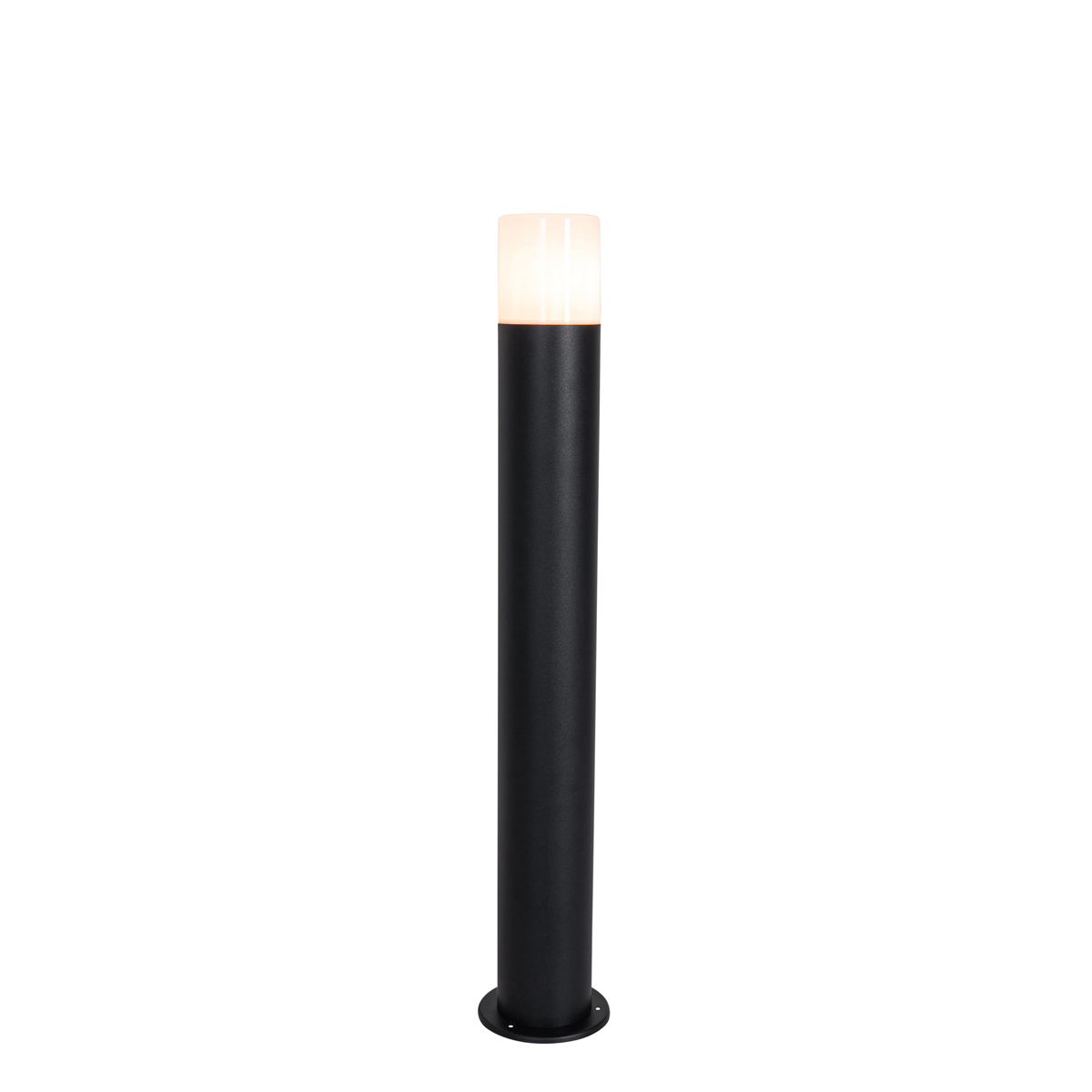 Lámpara de exterior de pie negra pantalla opal 70 cm - Odense