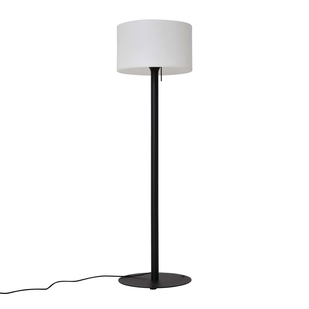 Modern Outdoor Floor Lamp Black with White Shade IP44 - Mississippi
