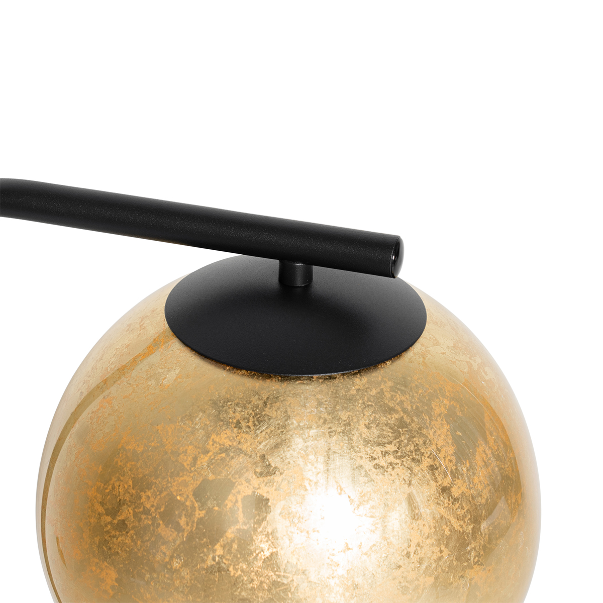 Design-Tischlampe schwarz mit goldenem Glas - Bert