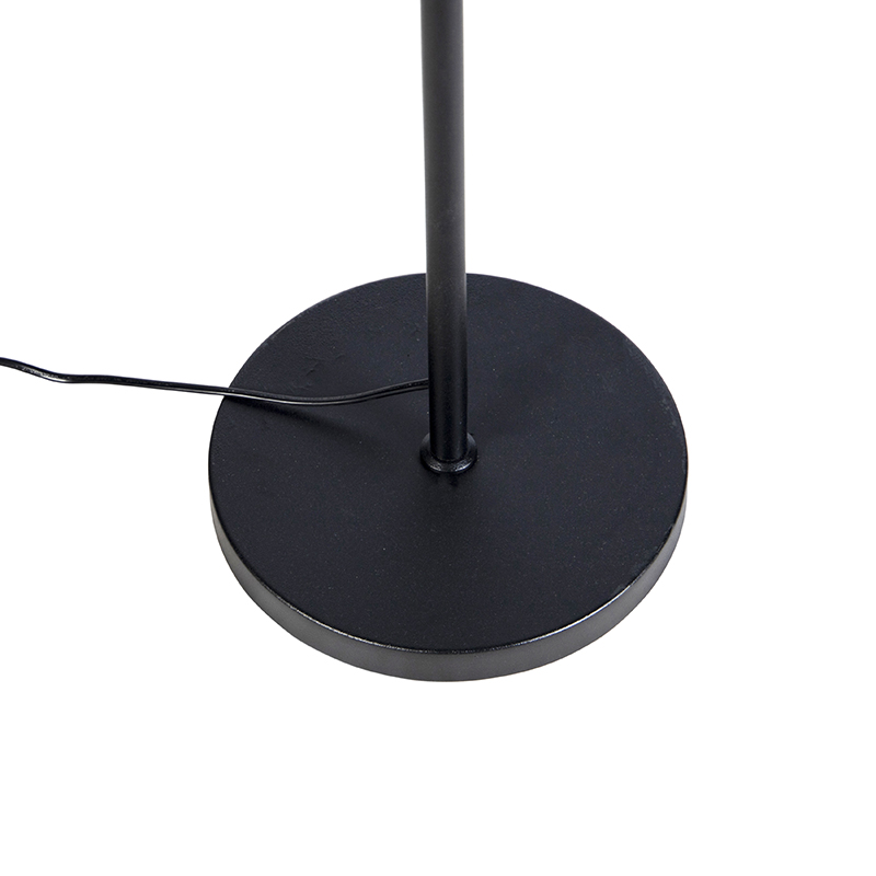 Lampada da terra nera con paralume in velluto rosso e oro 35 cm - Parte