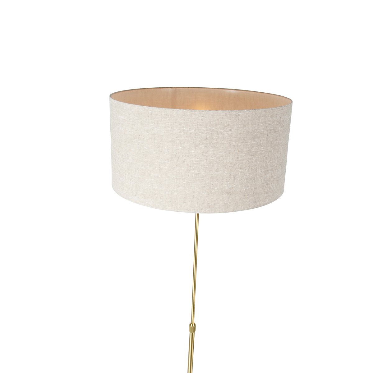 Lampadaire réglable doré avec abat-jour gris clair 50 cm - Parte
