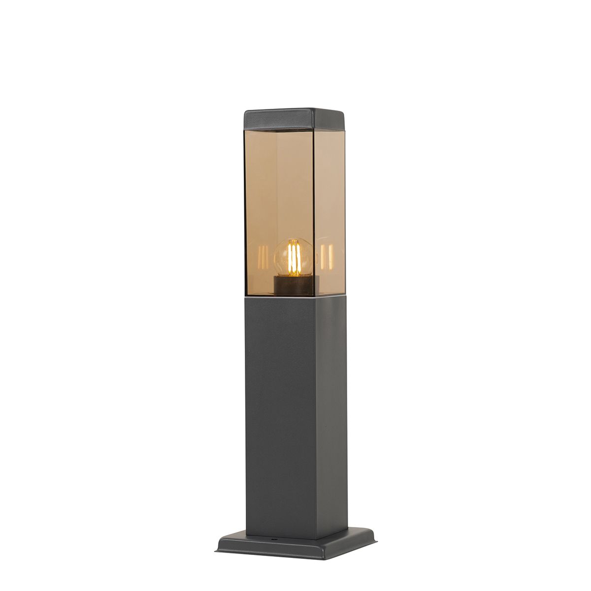 Lampada da esterno moderna grigio scuro con vetro fumé 45 cm - Malios