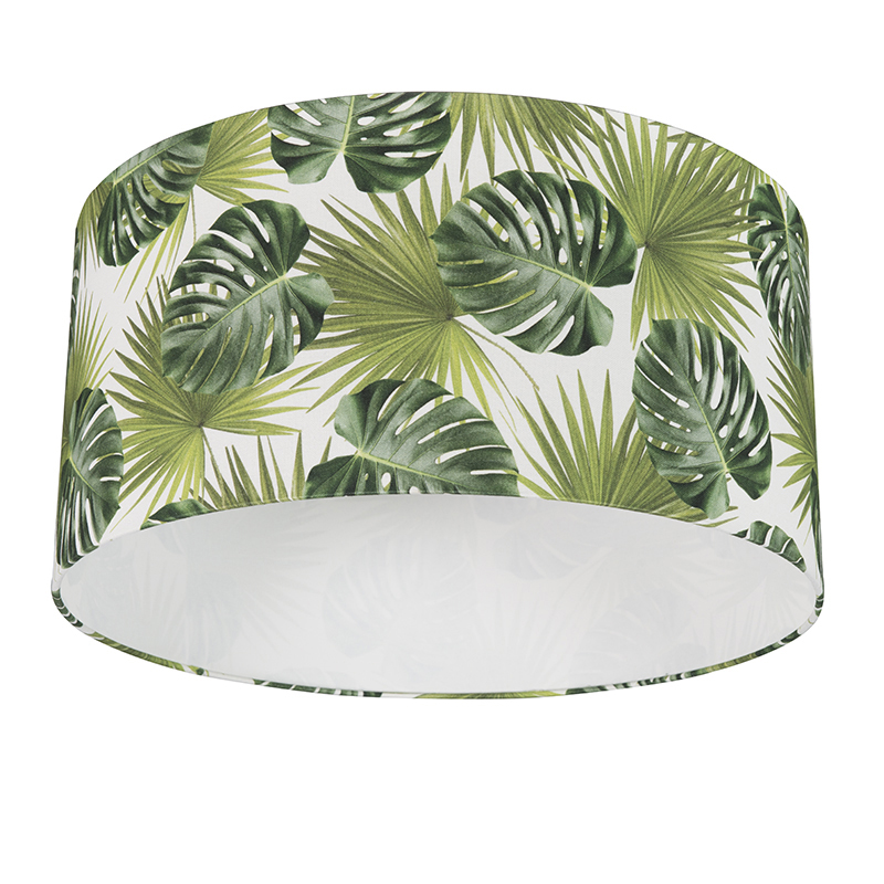 Lampada a sospensione botanica bianca con paralume a foglia 50 cm - Combi 1